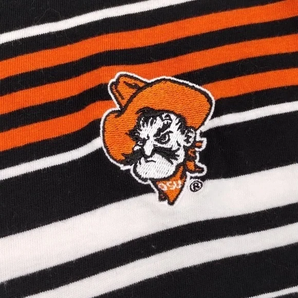 UG Apparel women's large GameDay OSU Cowboys striped top orange/black/white - Picture 8 of 10